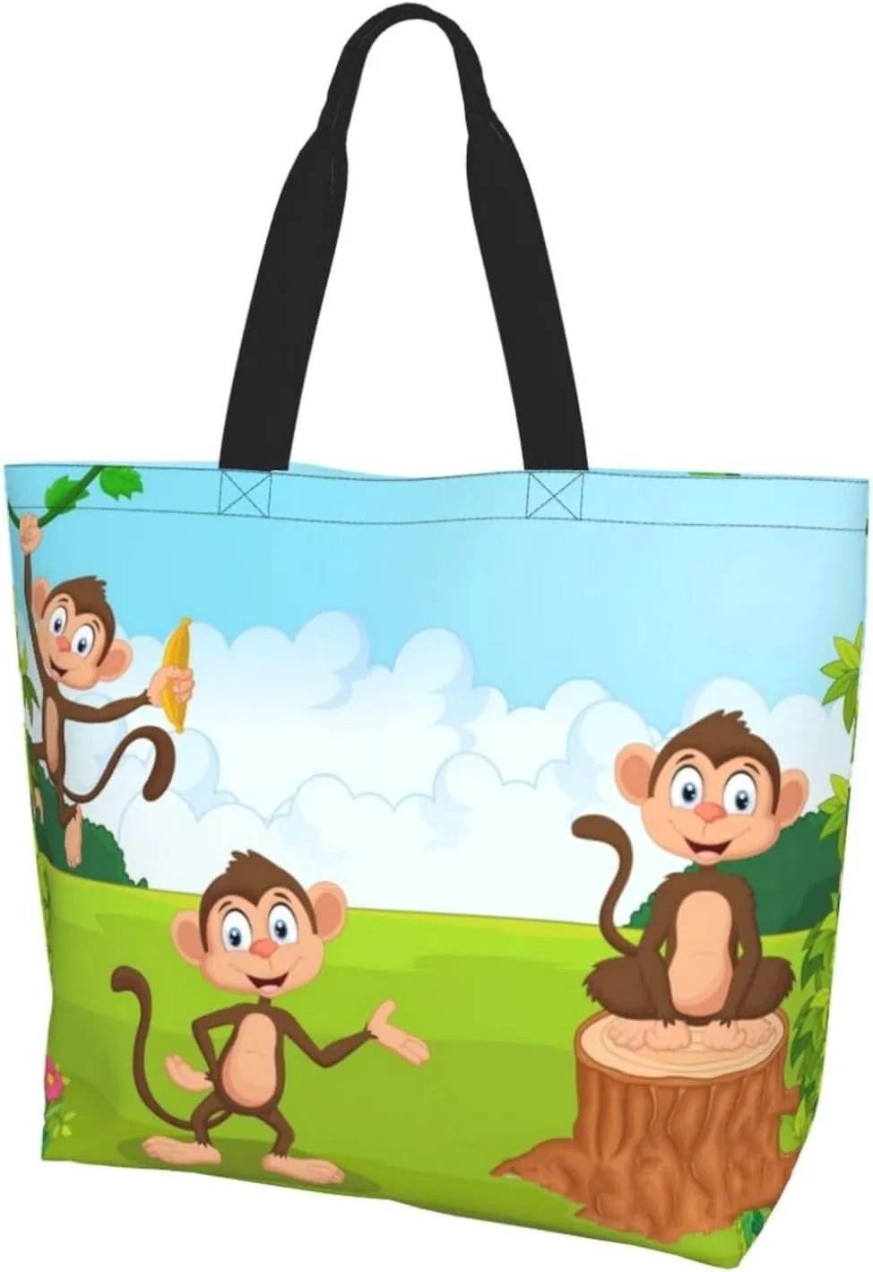 Cute Monkey Grocery Bag Monkey Shoulder Bag Handbag Shopping Cute Grocery Bags Tote Bag Animal Bag