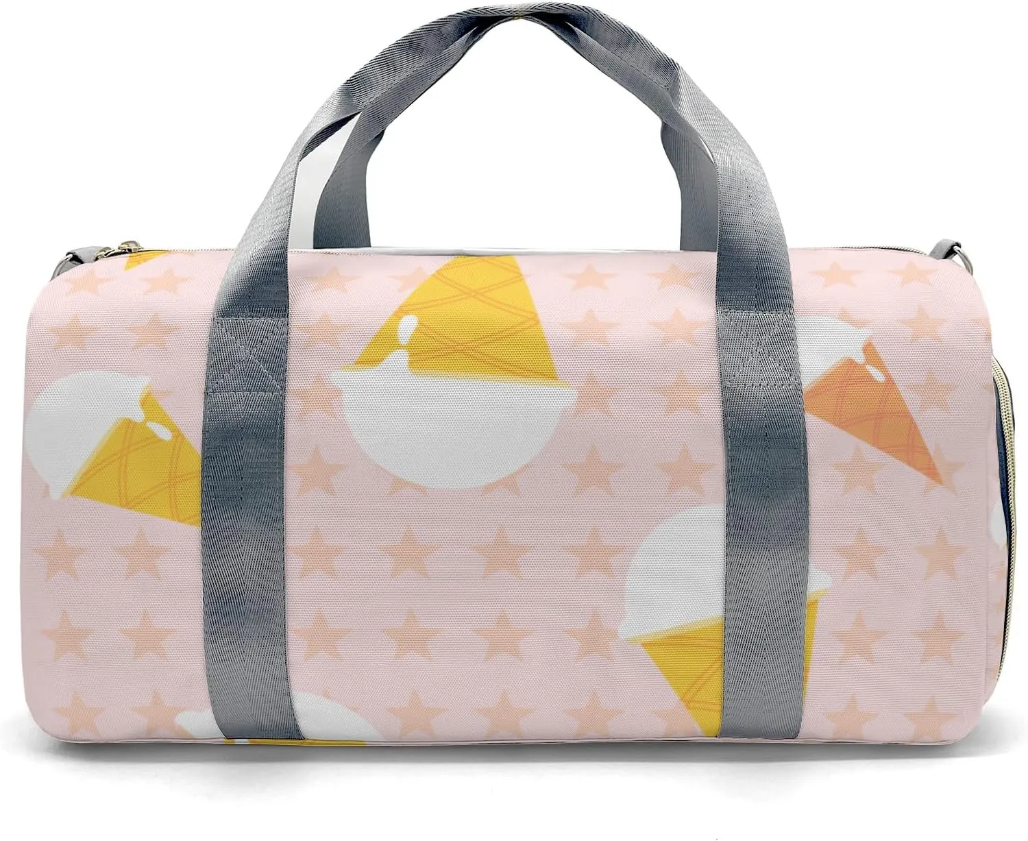 Cute Pink Star ice Personalized Duffel Bag,Custom Travel Gym Bag with Name,Waterproof Sports Overnight Bag with Shoe Compartment & Shoulder Strap