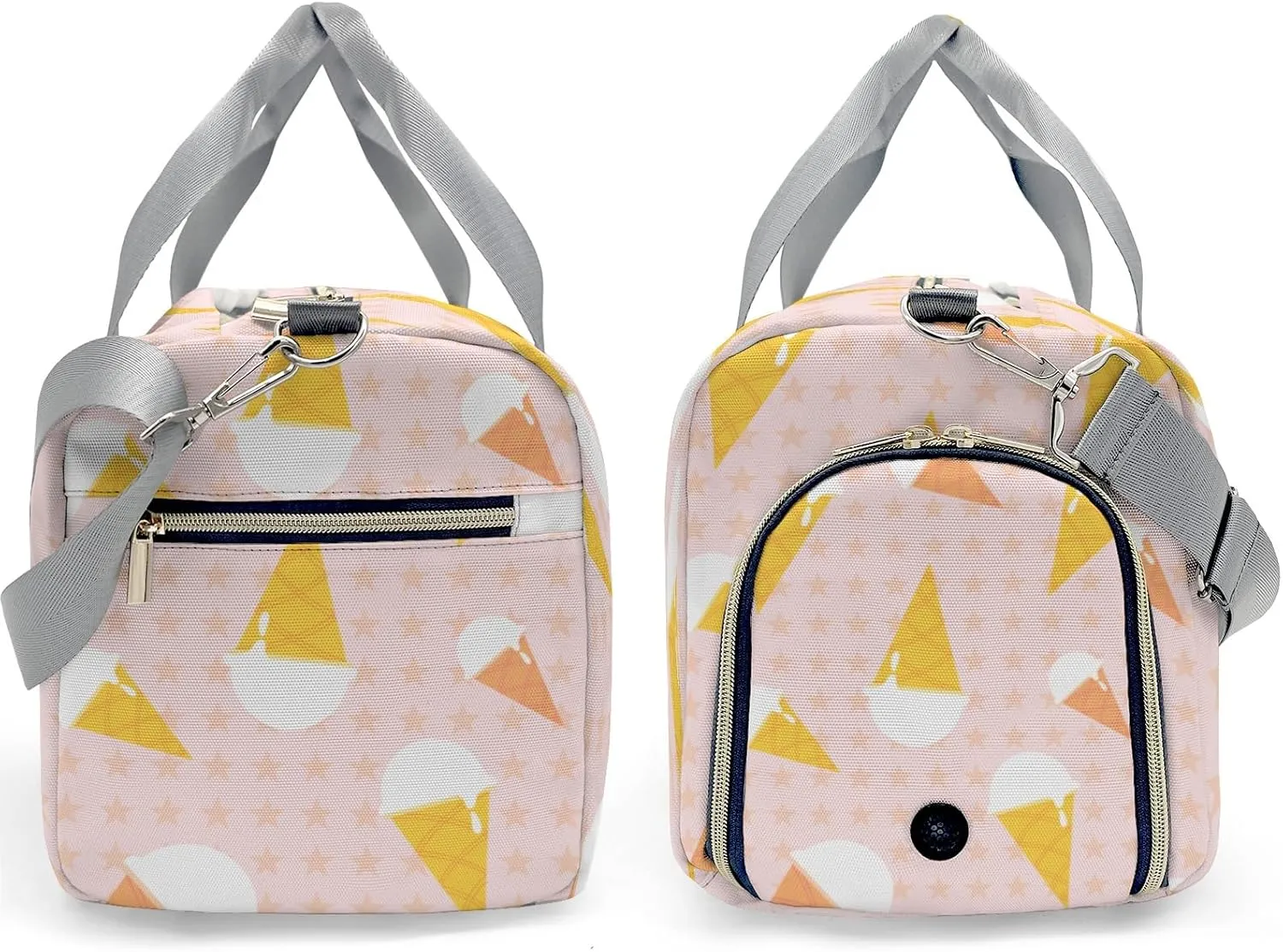 Cute Pink Star ice Personalized Duffel Bag,Custom Travel Gym Bag with Name,Waterproof Sports Overnight Bag with Shoe Compartment & Shoulder Strap