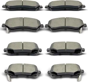 D1273 D1326 Front Rear Ceramic Brake Pads Set Fit For 2008-2016 Chrysler Town & Country,For 2008-2011 Dodge Grand Caravan/Journey,For 2009-2014 Volkswagen Routan (8 pcs)