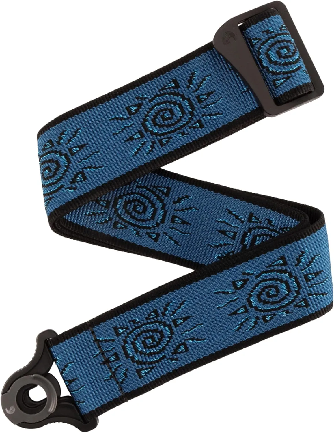D'Addario Auto Lock Guitar Strap - Acoustic & Electric Guitar Accessories - Easy to Use Auto Locking Guitar Straps - Uses Existing Guitar Strap Buttons - Vintage Sun, Blue