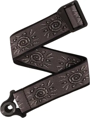 D'Addario Auto Lock Guitar Strap - Acoustic & Electric Guitar Accessories - Easy to Use Auto Locking Guitar Straps - Uses Existing Guitar Strap Buttons - Vintage Sun, Silver
