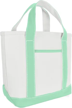 DALIX 14" Mini Small Cotton Canvas Party Favor Wedding Gift Tote Bag in Mint Green