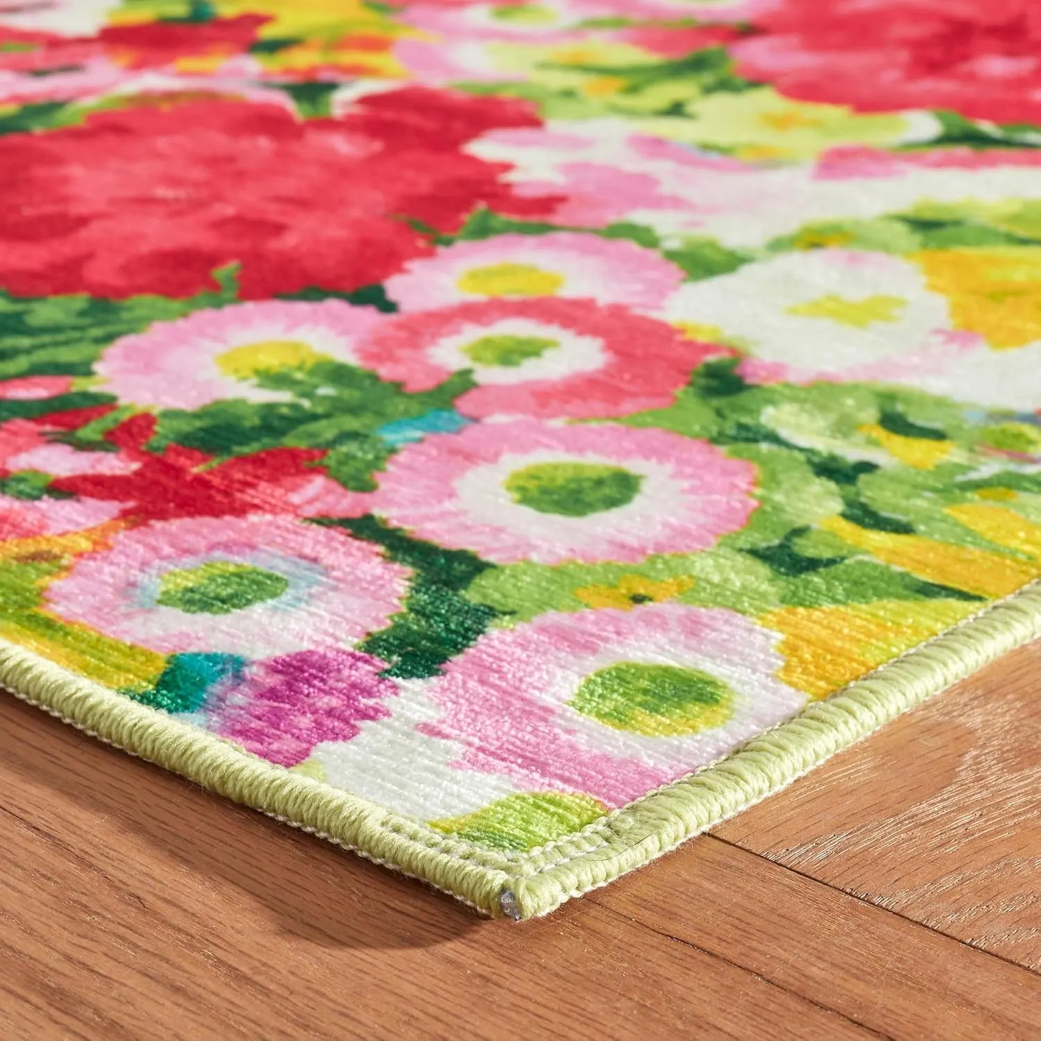 Dash & Albert x Frances Valentine Chamomile Cluster Multi Machine Washable Rug, 5 X 8 Feet, Multi Floral Pattern