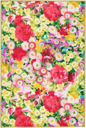 Dash & Albert x Frances Valentine Chamomile Cluster Multi Machine Washable Rug, 5 X 8 Feet, Multi Floral Pattern
