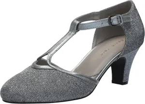 David Tate Womens Fantastic Glitter Leather Ankle Strap