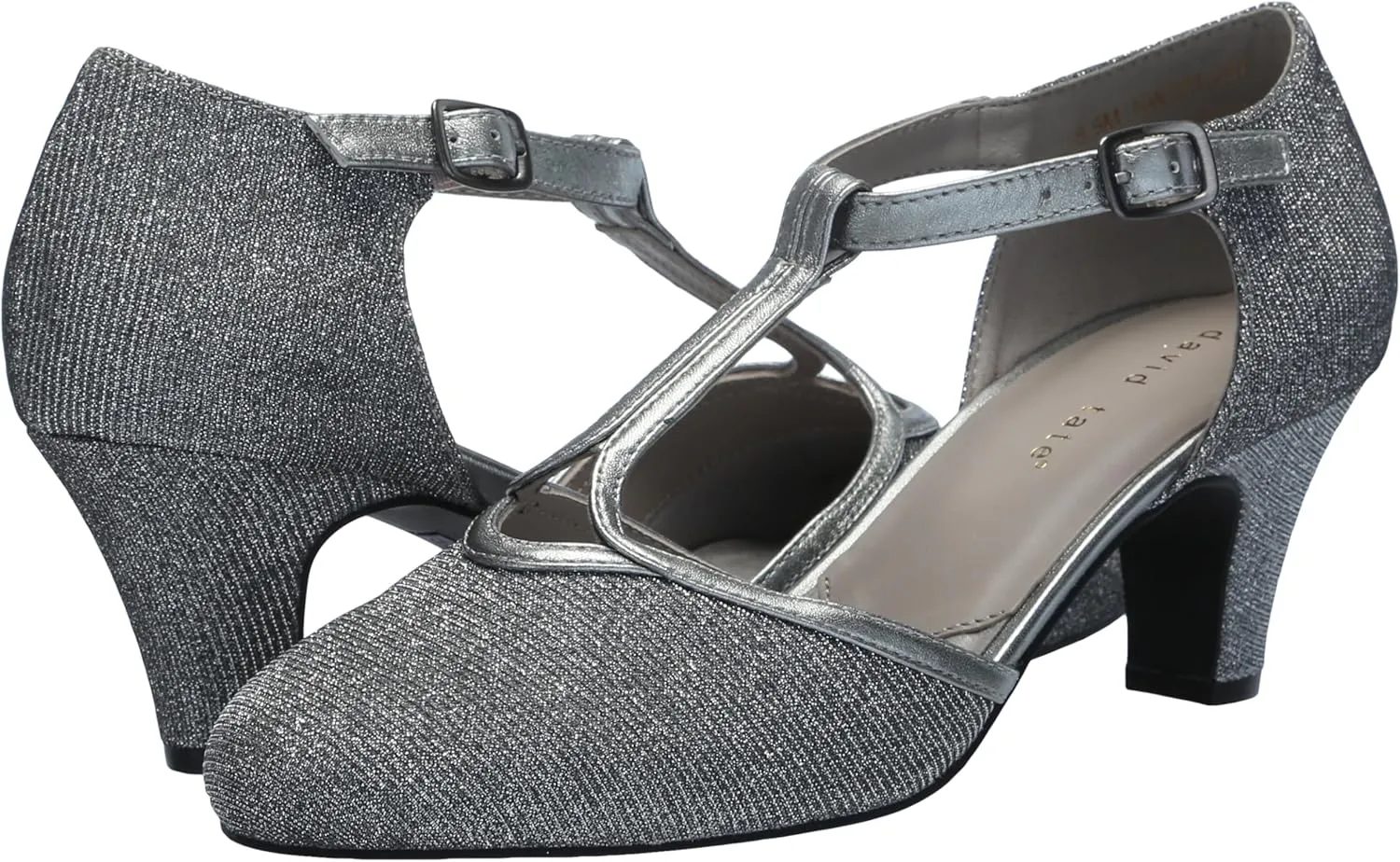David Tate Womens Fantastic Glitter Leather Ankle Strap