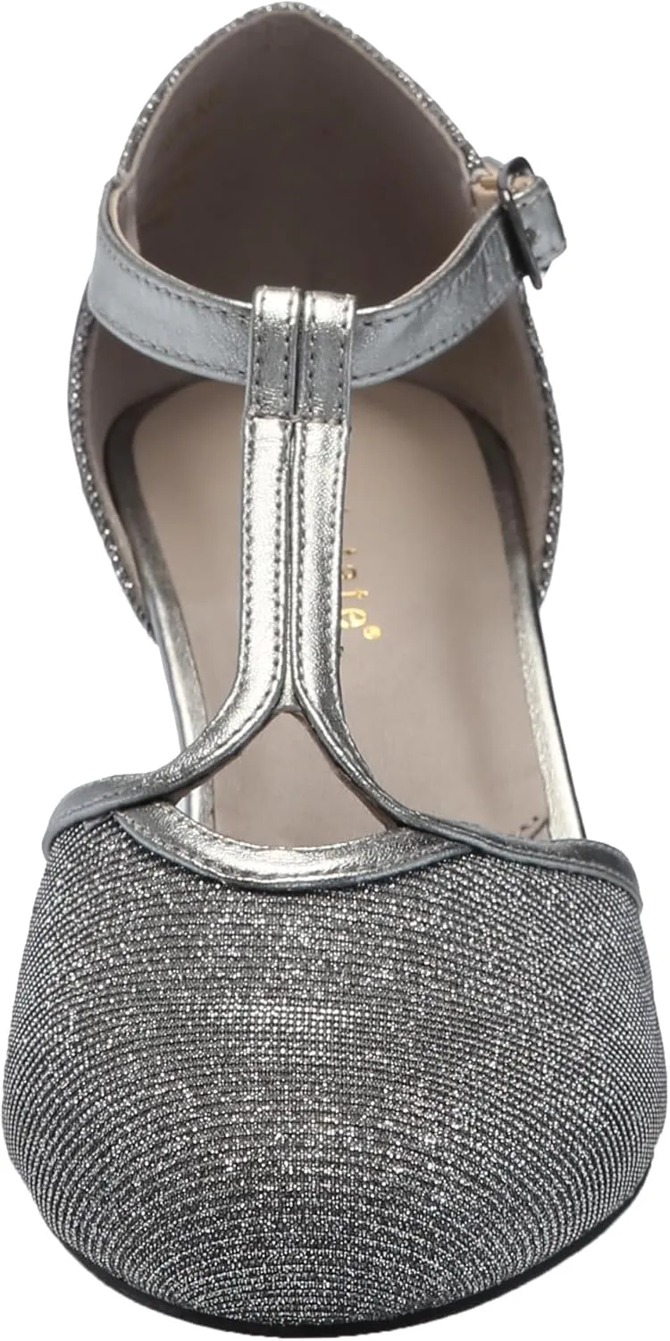 David Tate Womens Fantastic Glitter Leather Ankle Strap