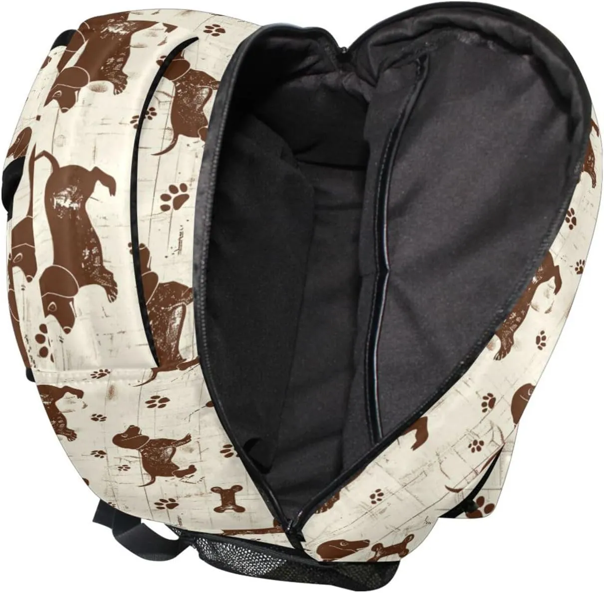 Day Backpack for Men Women Waterproof Business Work Bag with Chest Strap for College Work Dashshund Dog Cute Brown Retro