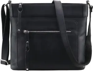 Delaney Concealed Carry Crossbody Purse Leather Handbag with Locking Gun Compartment and Adjustable Strap