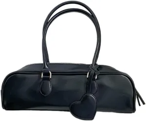 Delicate and Functional PU Leather Shoulder Bag Practical Handbag Heart Pendant Purse Suitable for Various Occasion