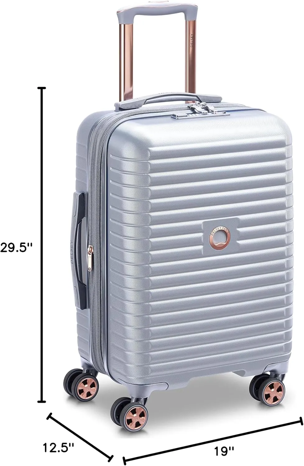 DELSEY PARIS Cruise 3.0 Hardside Expandable Luggage with Spinner Wheels, Platinum, 2 Piece Set (21/28)