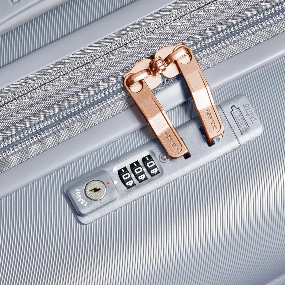 DELSEY PARIS Cruise 3.0 Hardside Expandable Luggage with Spinner Wheels, Platinum, Carry on 21 Inch