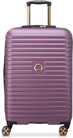 DELSEY PARIS Cruise 3.0 Hardside Expandable Luggage with Spinner Wheels, Plum, Checked-Medium 24 Inch