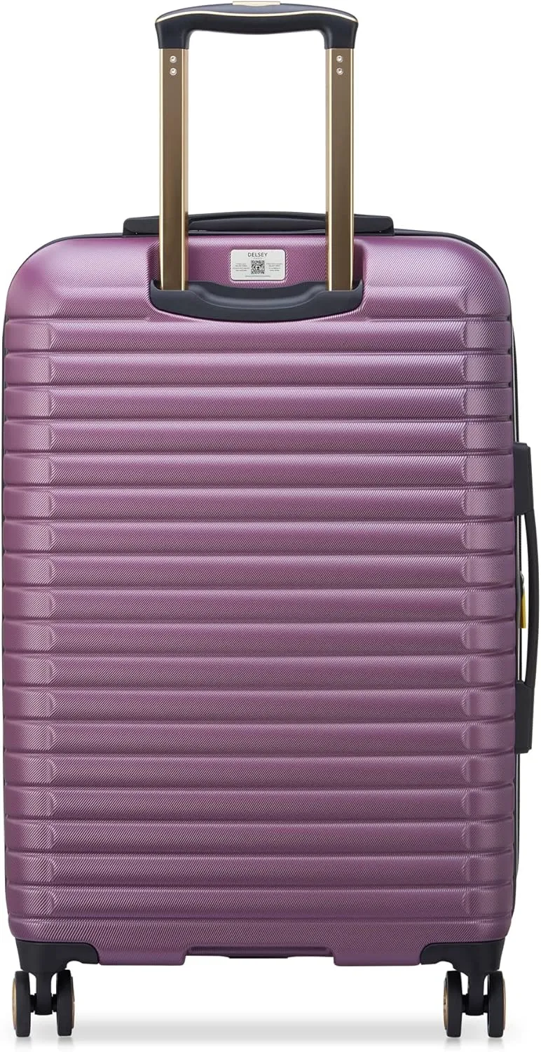 DELSEY PARIS Cruise 3.0 Hardside Expandable Luggage with Spinner Wheels, Plum, Checked-Medium 24 Inch