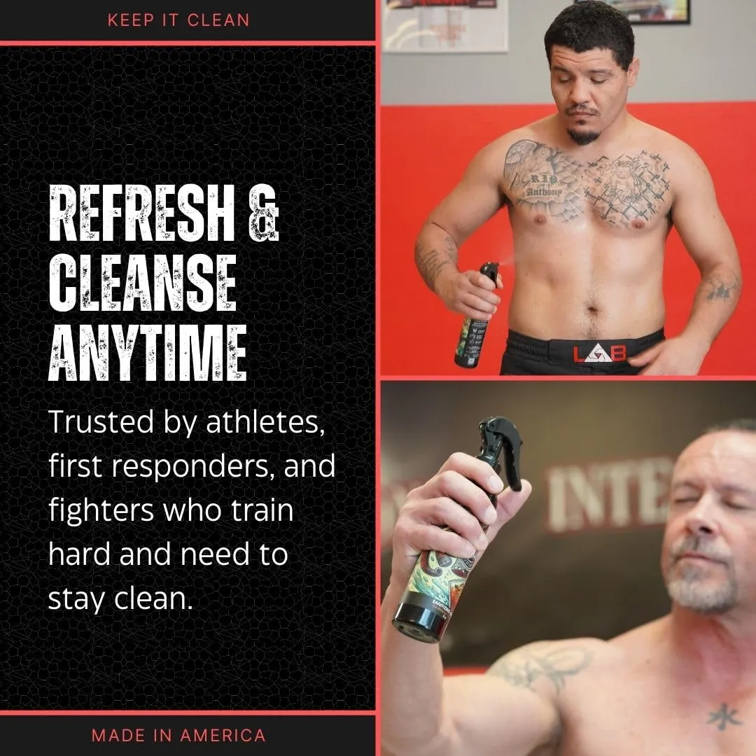 Deodorizing Spray – Refreshing Body & Gear Spray for Wrestlers, MMA, Jiu-Jitsu & Athletes – 8oz Bottle (2-Pack) (Peppermint   Tea Tree)