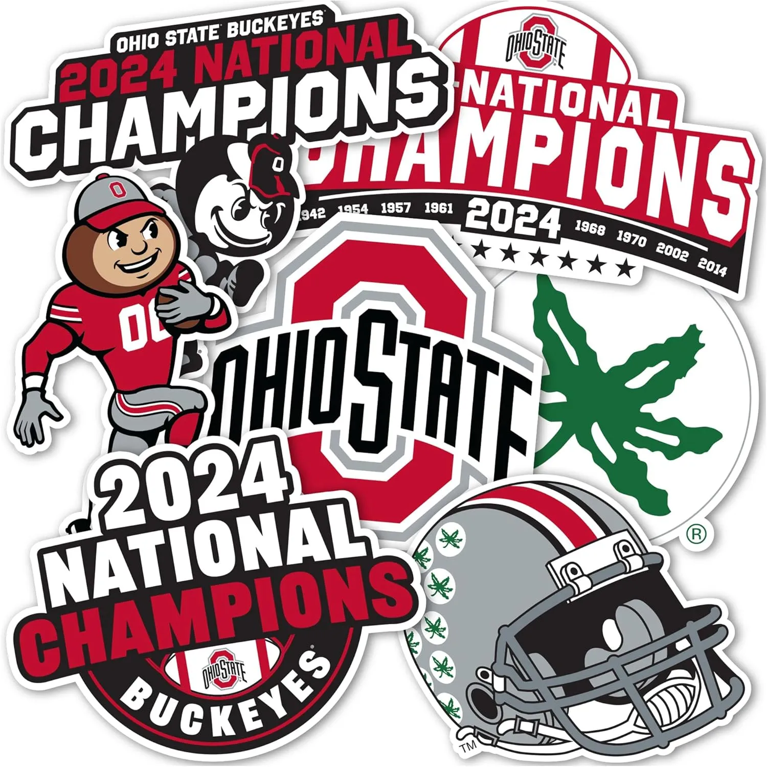 Desert Cactus The Ohio State University Sticker OSU Buckeyes Vinyl Decals Laptop Water Bottle Car Scrapbook T2 (2024 Football Championship)