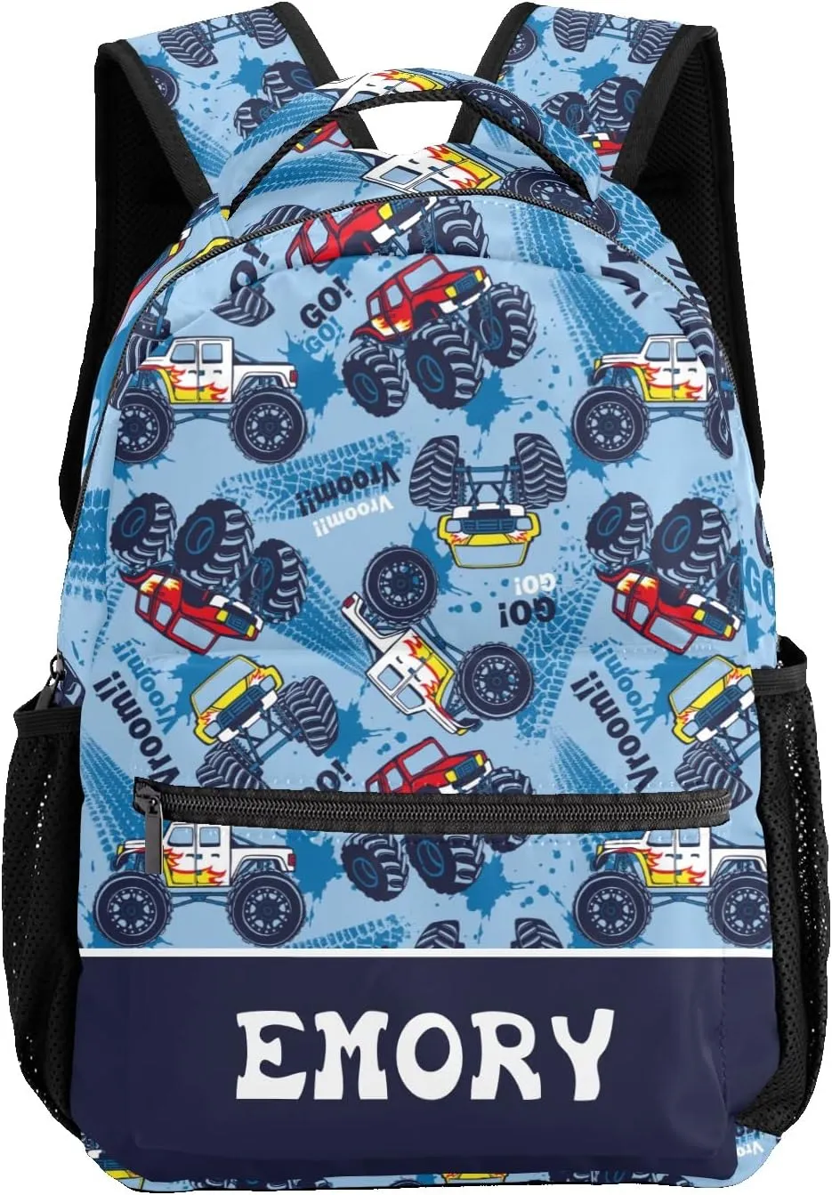 Deven Monster Truck Cars Cool Personalized Kids for Boy/Girl Teen School Backpack Travel Daypack Bag