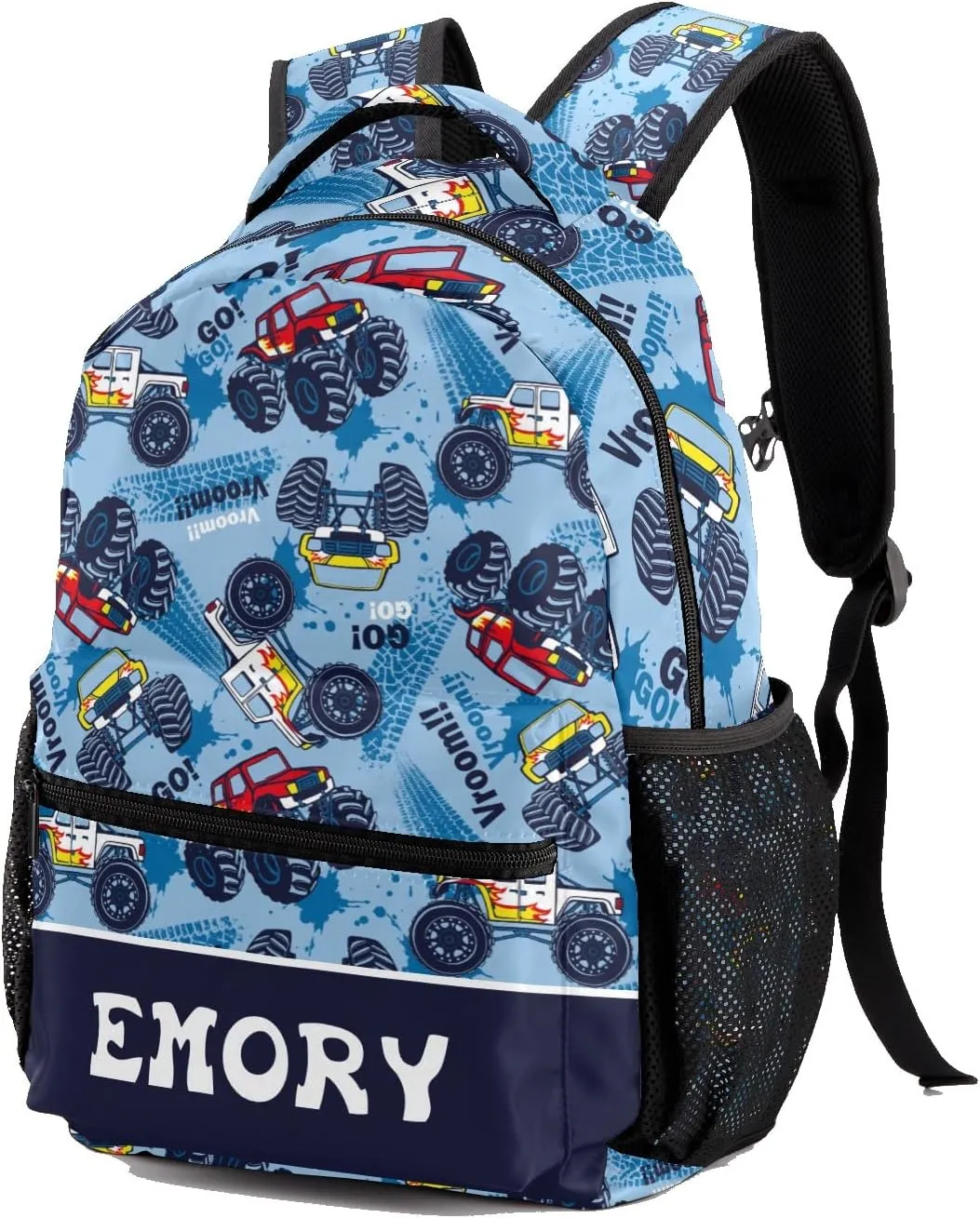 Deven Monster Truck Cars Cool Personalized Kids for Boy/Girl Teen School Backpack Travel Daypack Bag