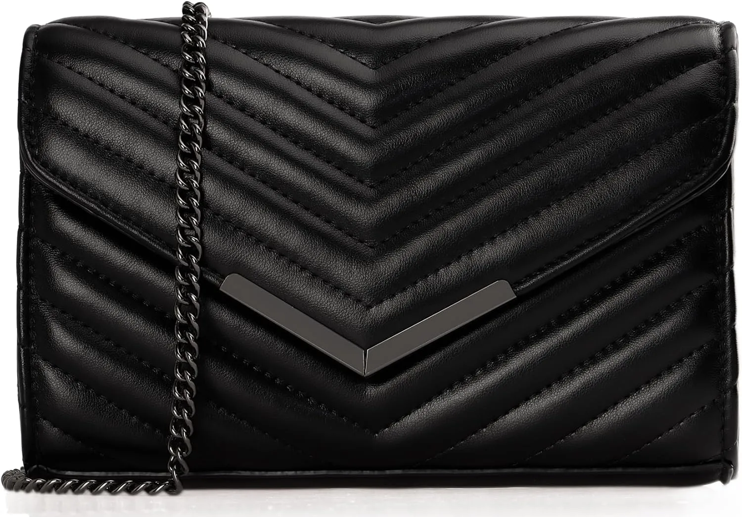 DEXMAY Women Clutch Purses Fashion Quilted Vegan Leather Envelope Evening Handbags Crossbody Bags with Chain Shoulder Strap