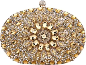 Diamond Women Clutch Evening Bags Bridal Crystal Flower Handbags Purse Wedding Party Dinner Bag