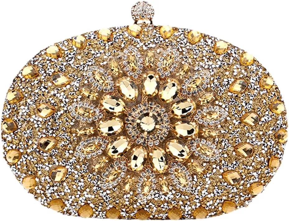 Diamond Women Clutch Evening Bags Bridal Crystal Flower Handbags Purse Wedding Party Dinner Bag