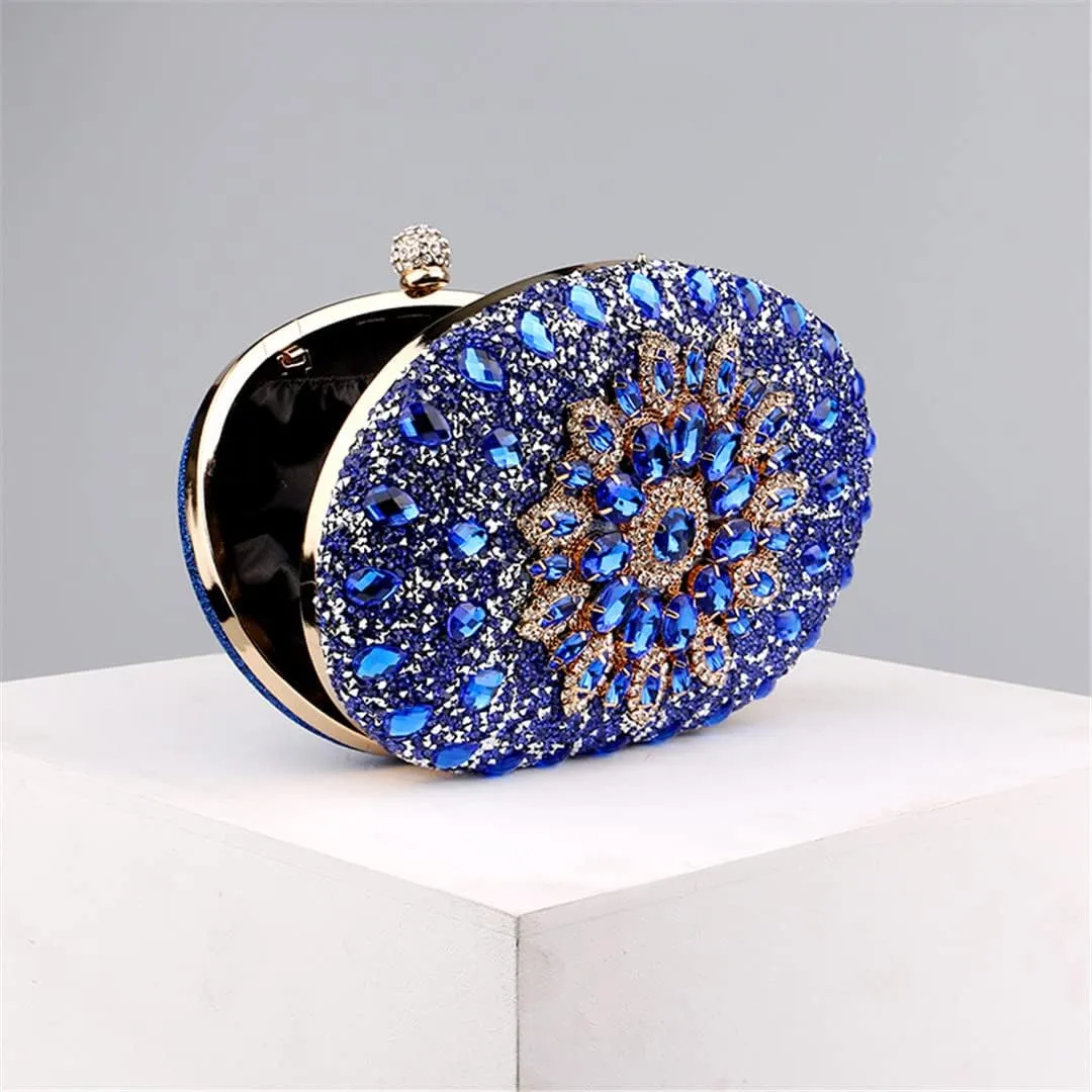 Diamond Women Clutch Evening Bags Bridal Crystal Flower Handbags Purse Wedding Party Dinner Bag