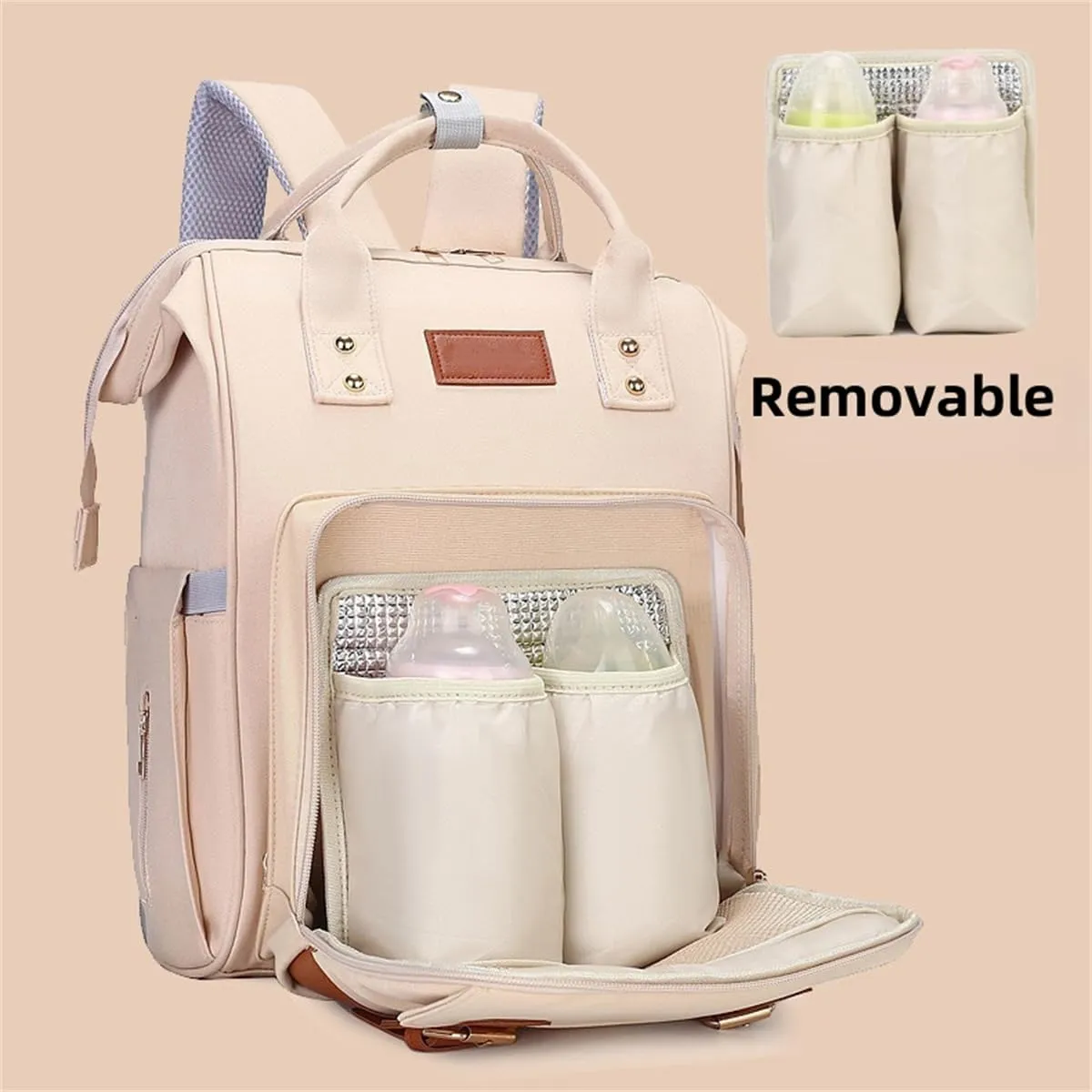Diaper Bag Backpack for Women Large Capacity with Insulated Pockets, Portable Multifunctiona Travel Daypack (Blue)