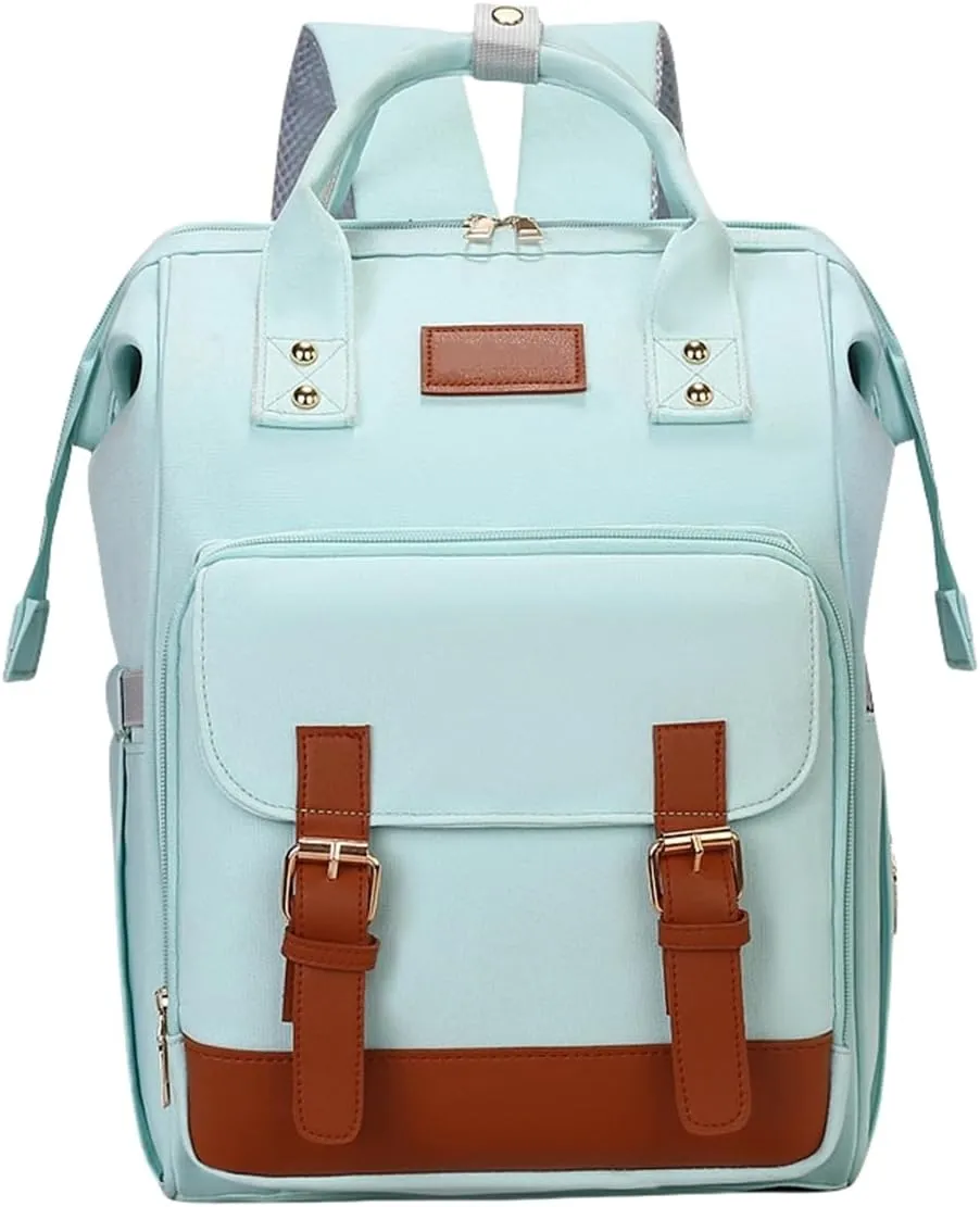 Diaper Bag Backpack for Women Large Capacity with Insulated Pockets, Portable Multifunctiona Travel Daypack (Blue)