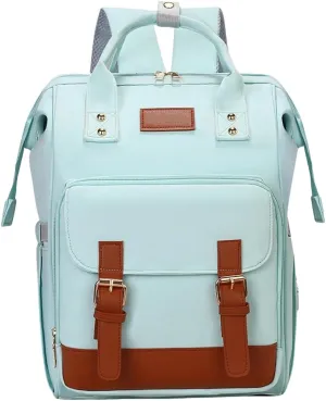 Diaper Bag Backpack for Women Large Capacity with Insulated Pockets, Portable Multifunctiona Travel Daypack (Blue)