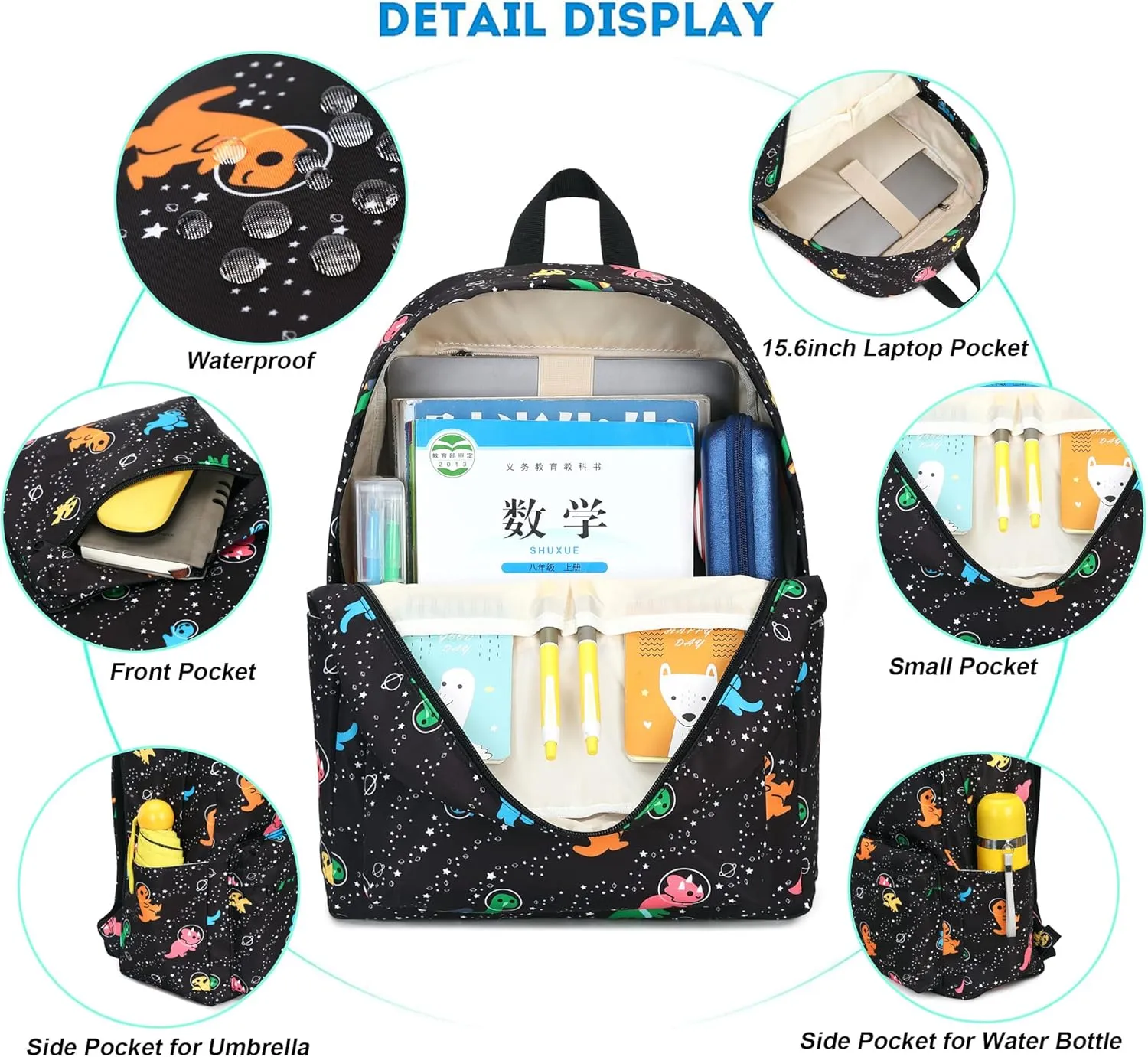 Dinosaur Backpack for Girls Women Teens, School Backpack College Bookbags Ladies Laptop Backpacks