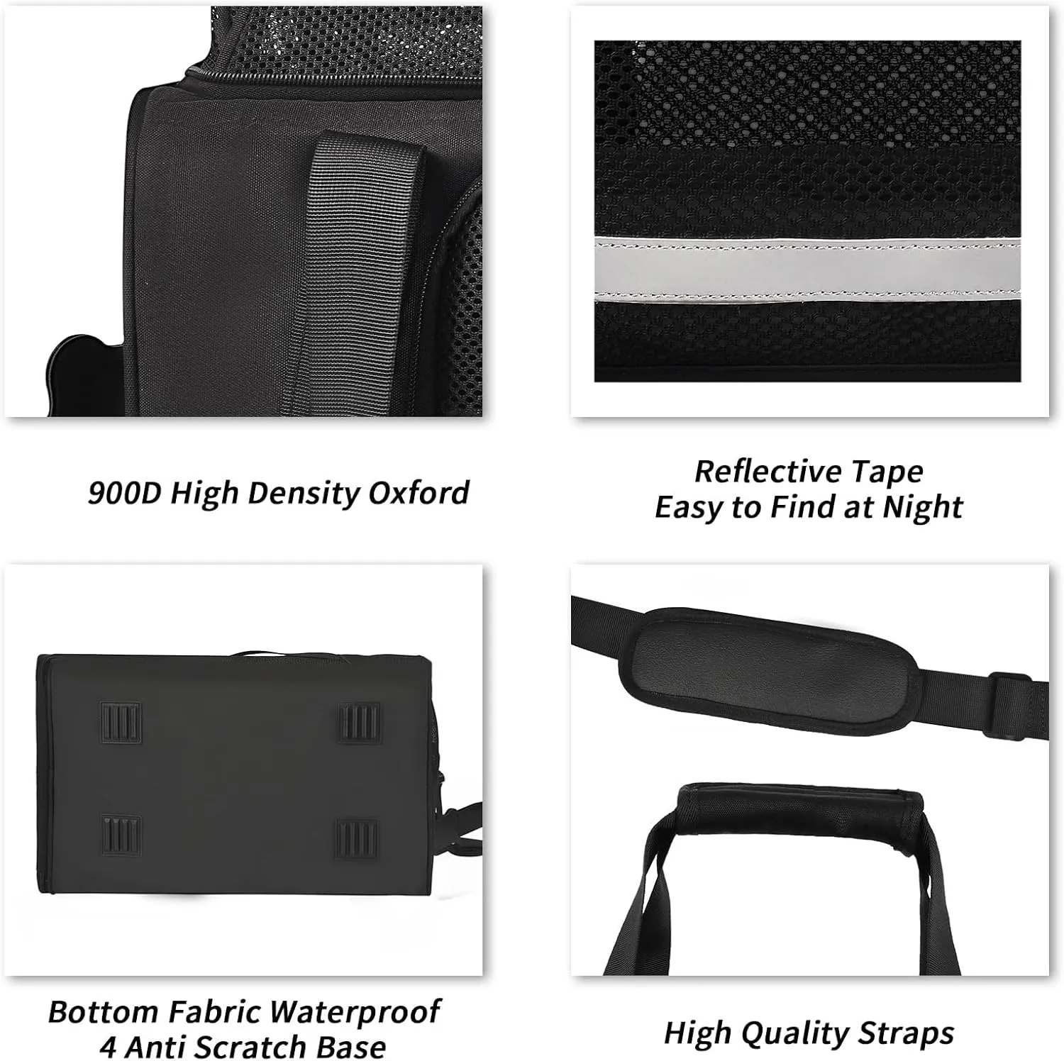 Dog Carriers for Small Dogs, Cat Carrier Travel, Expandable, Collapsible, 900D High Density Oxford Cloth, Wear-Resisting, Anti Tearing, Reflective Tape,Safety Lock Zipper