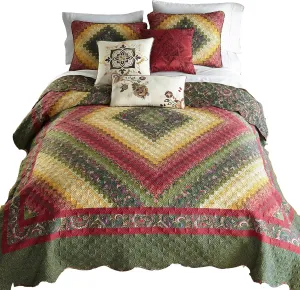 Donna Sharp Contemporary Quilt Spice Postage Stamp Design - 1-Piece Queen Size Quilt, Machine Washable, Perfect for Any Decor Theme