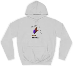 Drilling Word Unisex College Hoodie, Casual Sweatshirt, Streetwear, Gift for Students, College Apparel, Unique Graphic Hoodie
