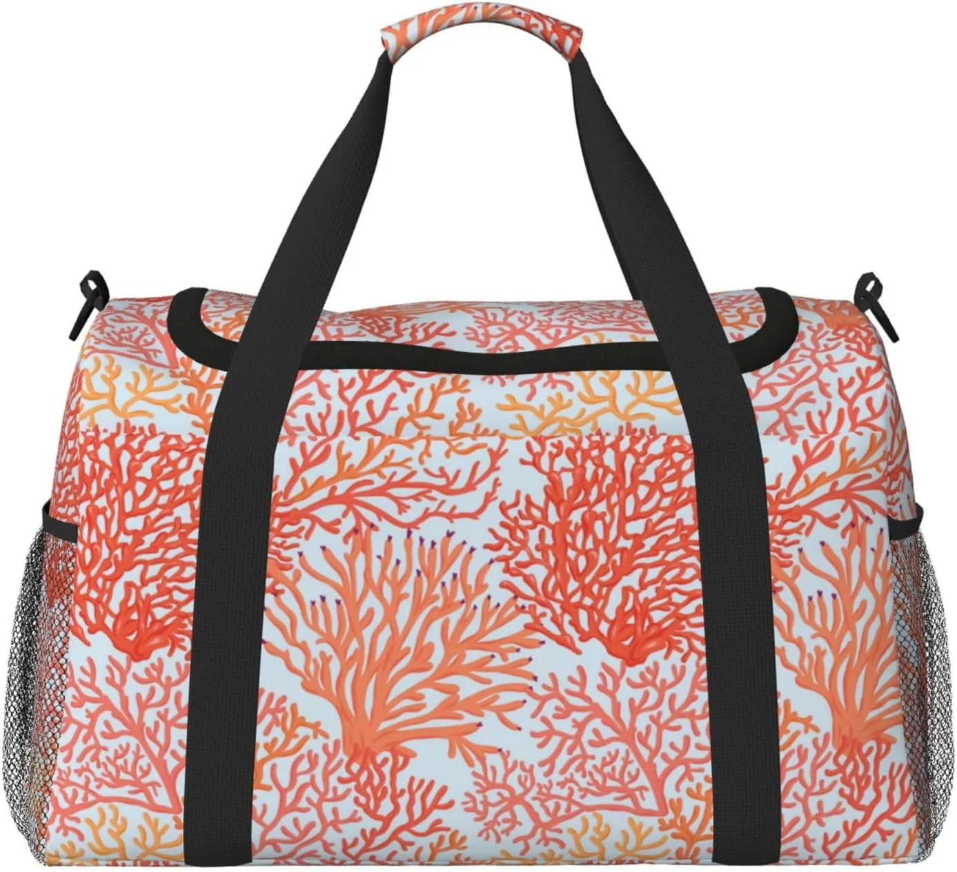 Duffle Bag for Travel, Corals Weekender Overnight Duffel Bag, Carry On Bag Gym Bag for Women Men, Personal Item Travel Bag