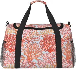 Duffle Bag for Travel, Corals Weekender Overnight Duffel Bag, Carry On Bag Gym Bag for Women Men, Personal Item Travel Bag
