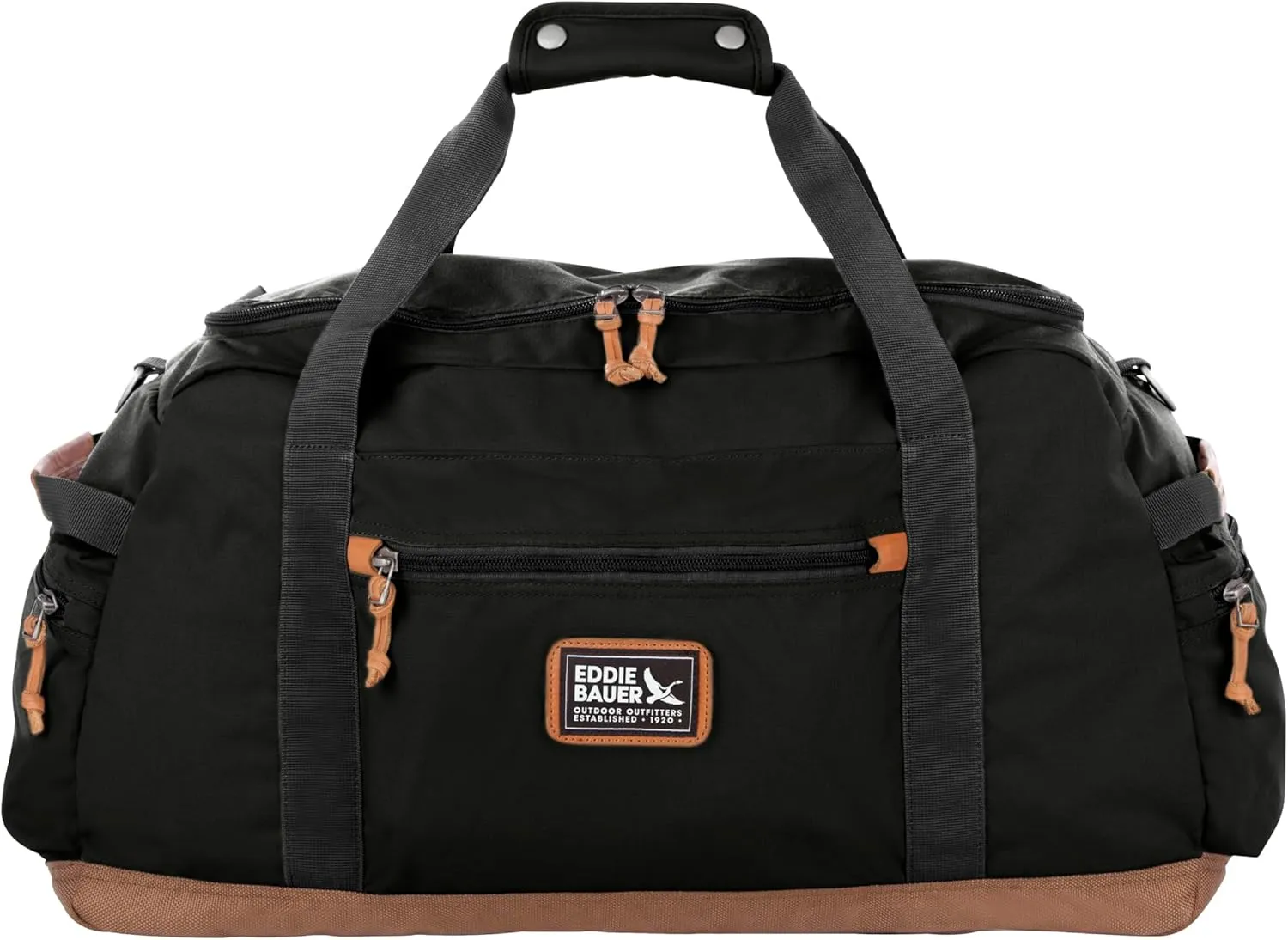 Eddie Bauer Bygone Duffel Weekend Travel | Lightweight | Rugged Polyester/Nylon | U-Shaped Main Compartment, Black, 45L