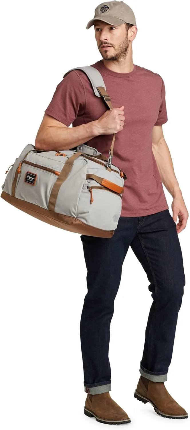 Eddie Bauer Bygone Duffel Weekend Travel | Lightweight | Rugged Polyester/Nylon | U-Shaped Main Compartment, Heather Grey, 45L