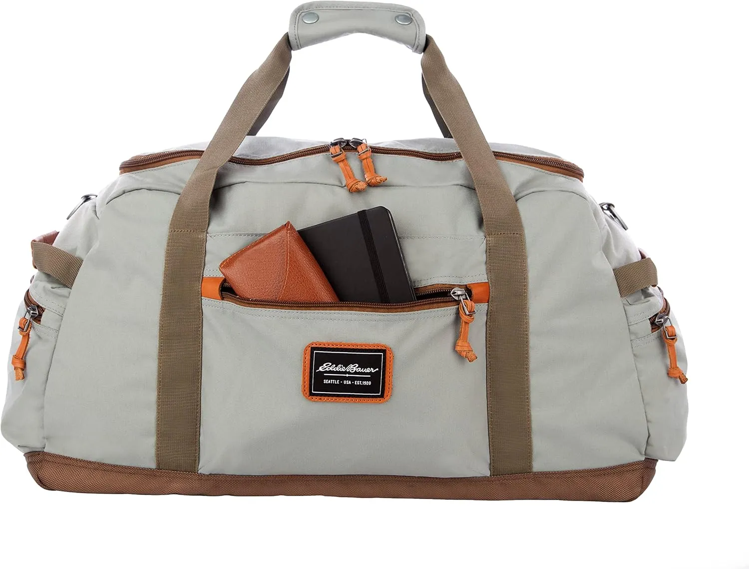Eddie Bauer Bygone Duffel Weekend Travel | Lightweight | Rugged Polyester/Nylon | U-Shaped Main Compartment, Heather Grey, 45L