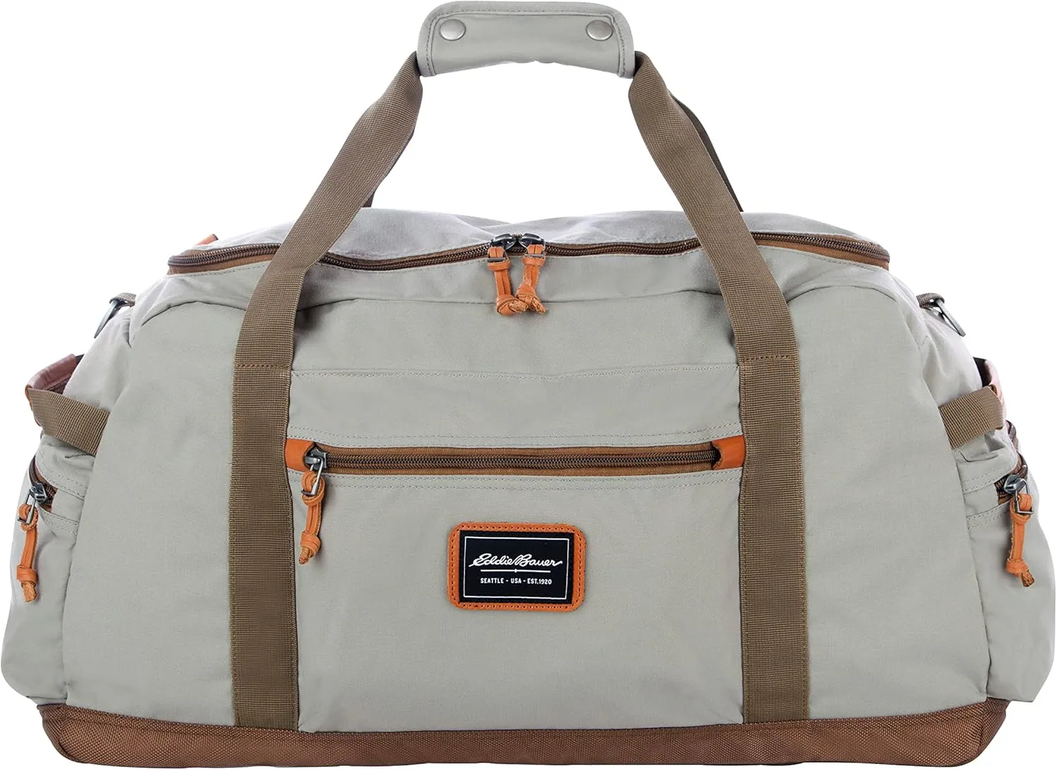 Eddie Bauer Bygone Duffel Weekend Travel | Lightweight | Rugged Polyester/Nylon | U-Shaped Main Compartment, Heather Grey, 45L