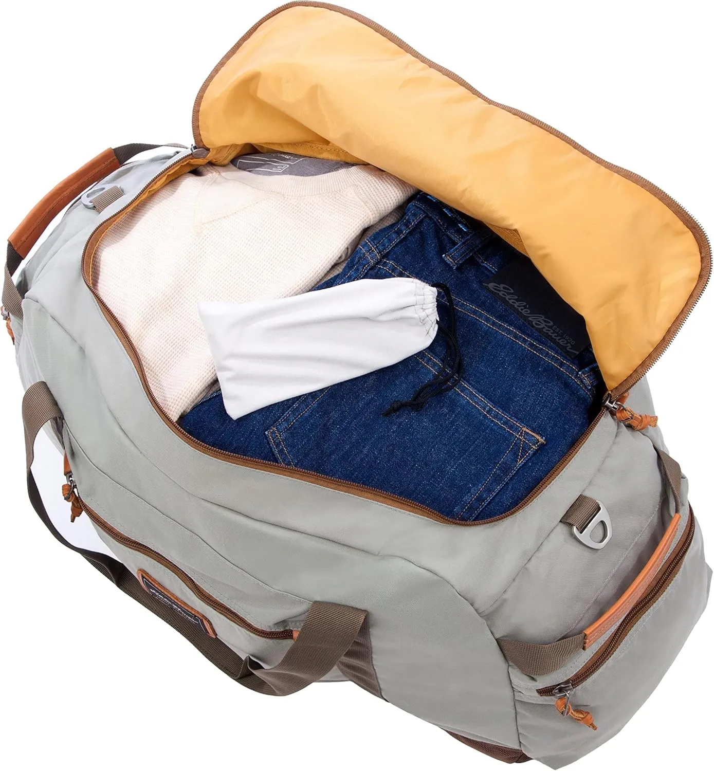 Eddie Bauer Bygone Duffel Weekend Travel | Lightweight | Rugged Polyester/Nylon | U-Shaped Main Compartment, Heather Grey, 45L