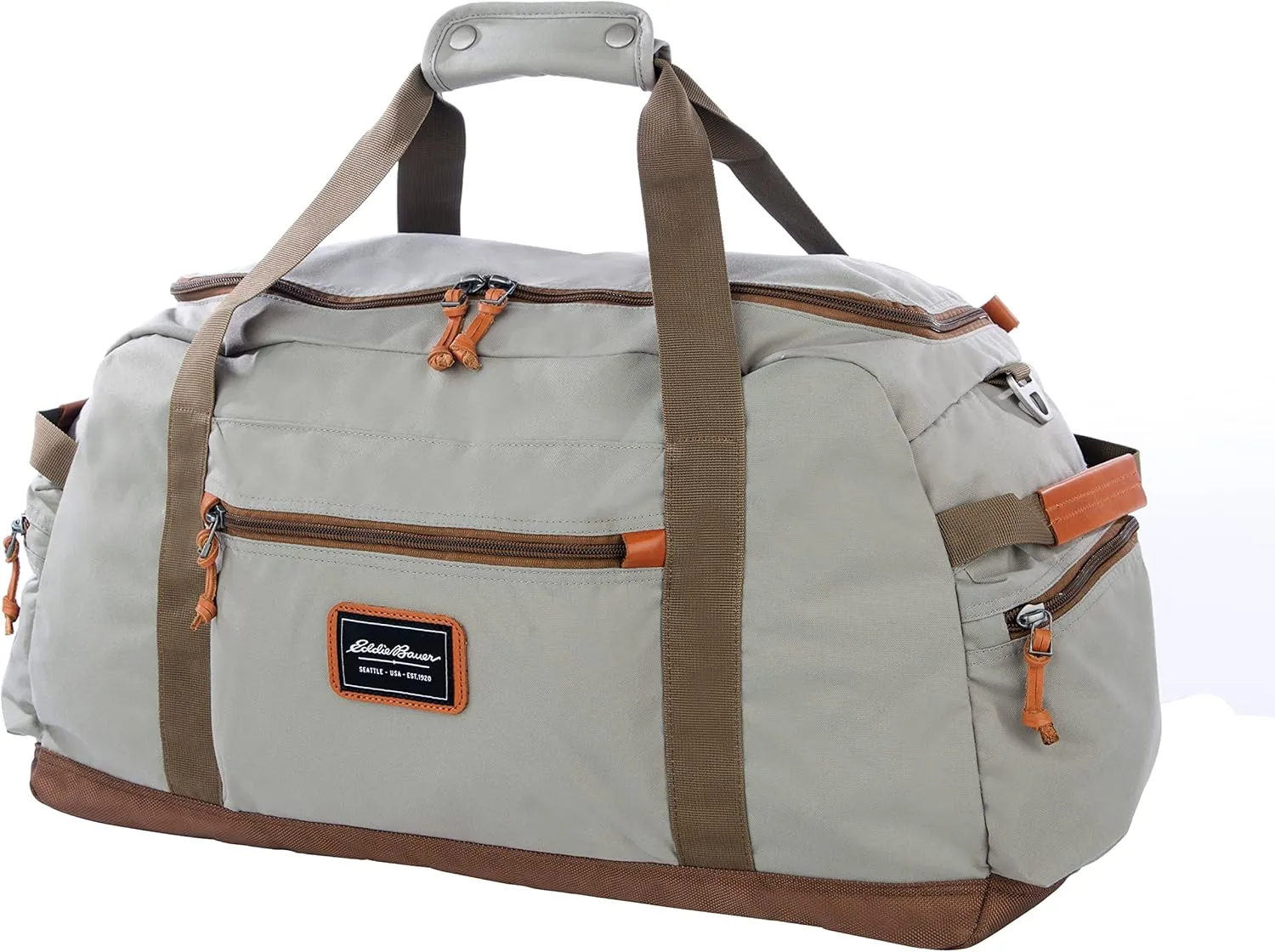 Eddie Bauer Bygone Duffel Weekend Travel | Lightweight | Rugged Polyester/Nylon | U-Shaped Main Compartment, Heather Grey, 45L