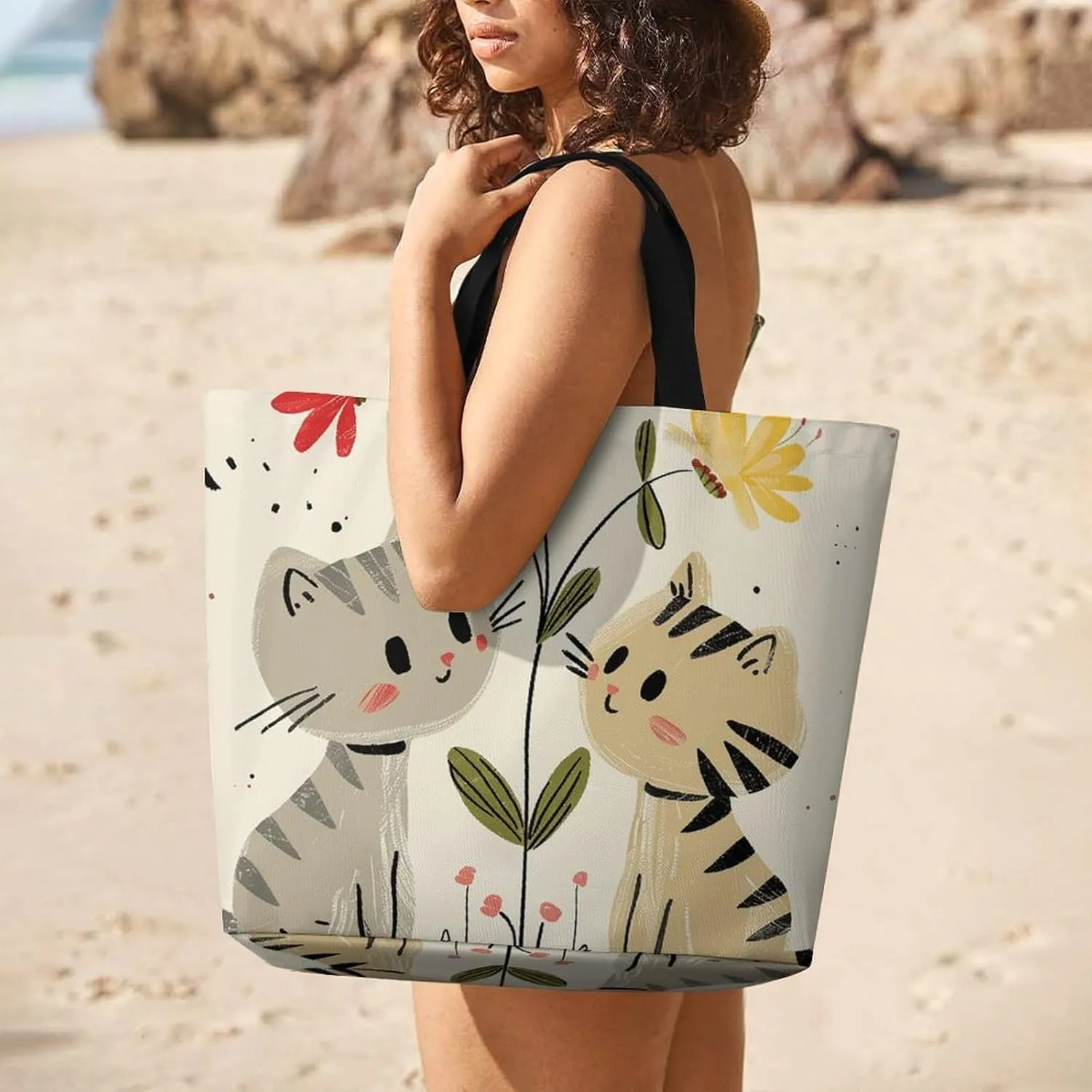 Egyptian Pyramid in Desert Tote Bag for Women Reusable Grocery Shoulder Bags Shopping Bag for Travel, Groceries
