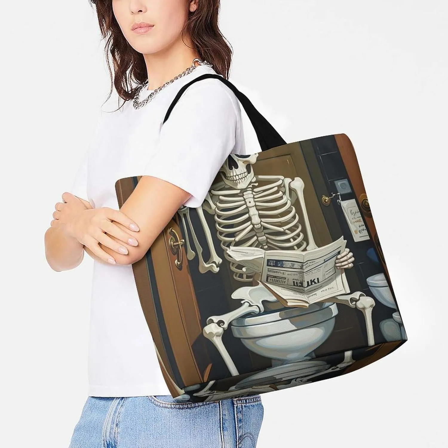 Electric Guitar Music Tote Bag for Women Reusable Grocery Shoulder Bag Shopping Bags for Travel, Groceries