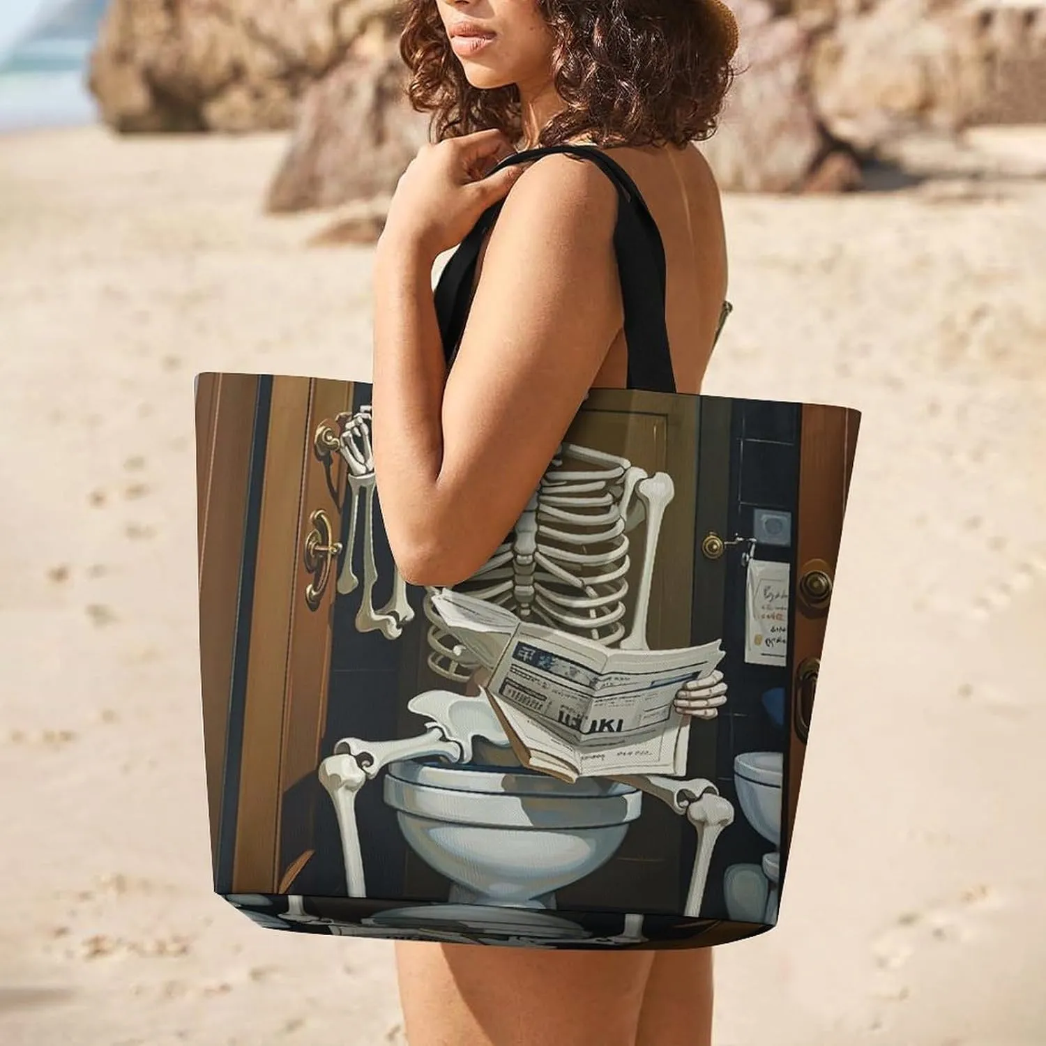 Electric Guitar Music Tote Bag for Women Reusable Grocery Shoulder Bag Shopping Bags for Travel, Groceries