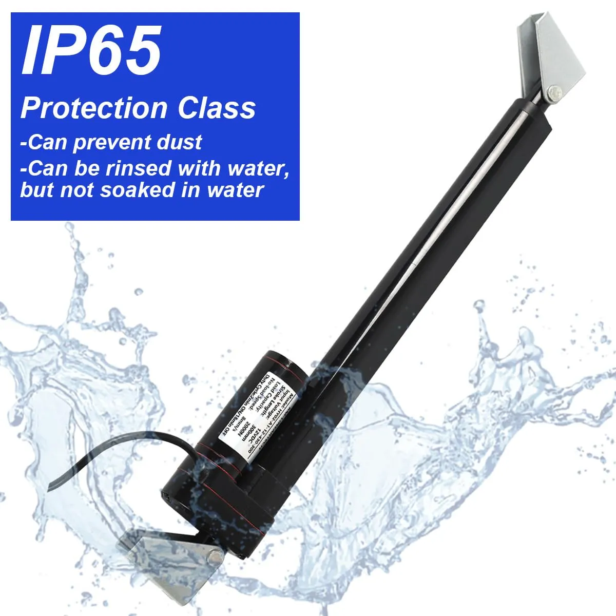 Electric Linear Actuator 12V 4 inch 440lbs Speed 0.3"/sec 4" 2000N Heavy Duty Waterproof ip65 with Mounting Brackets for Home Automation, Electric Sofa, Garage Door Opener, Camper