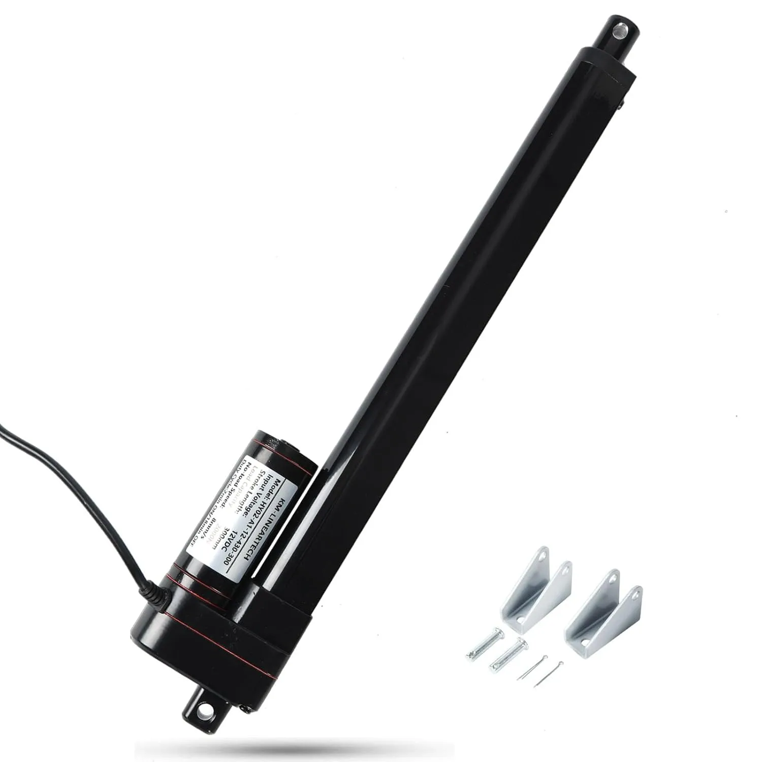 Electric Linear Actuator 12V 4 inch 440lbs Speed 0.3"/sec 4" 2000N Heavy Duty Waterproof ip65 with Mounting Brackets for Home Automation, Electric Sofa, Garage Door Opener, Camper