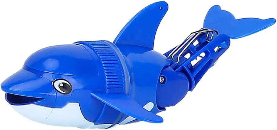 Electric Rollover Dolphin Bath Toy, Bathtub Tubmling Dolphin Simulated Rolling Fish (Blue)