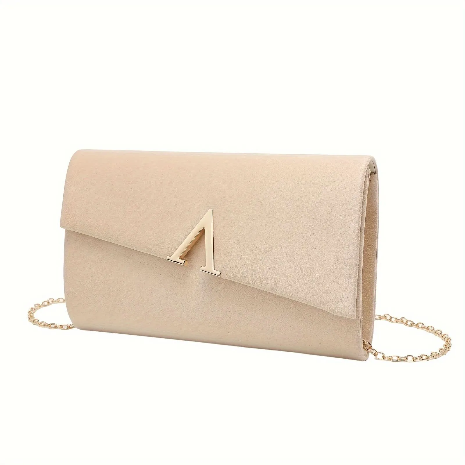 Elegant Evening Clutch, Faux Suede, Lightweight