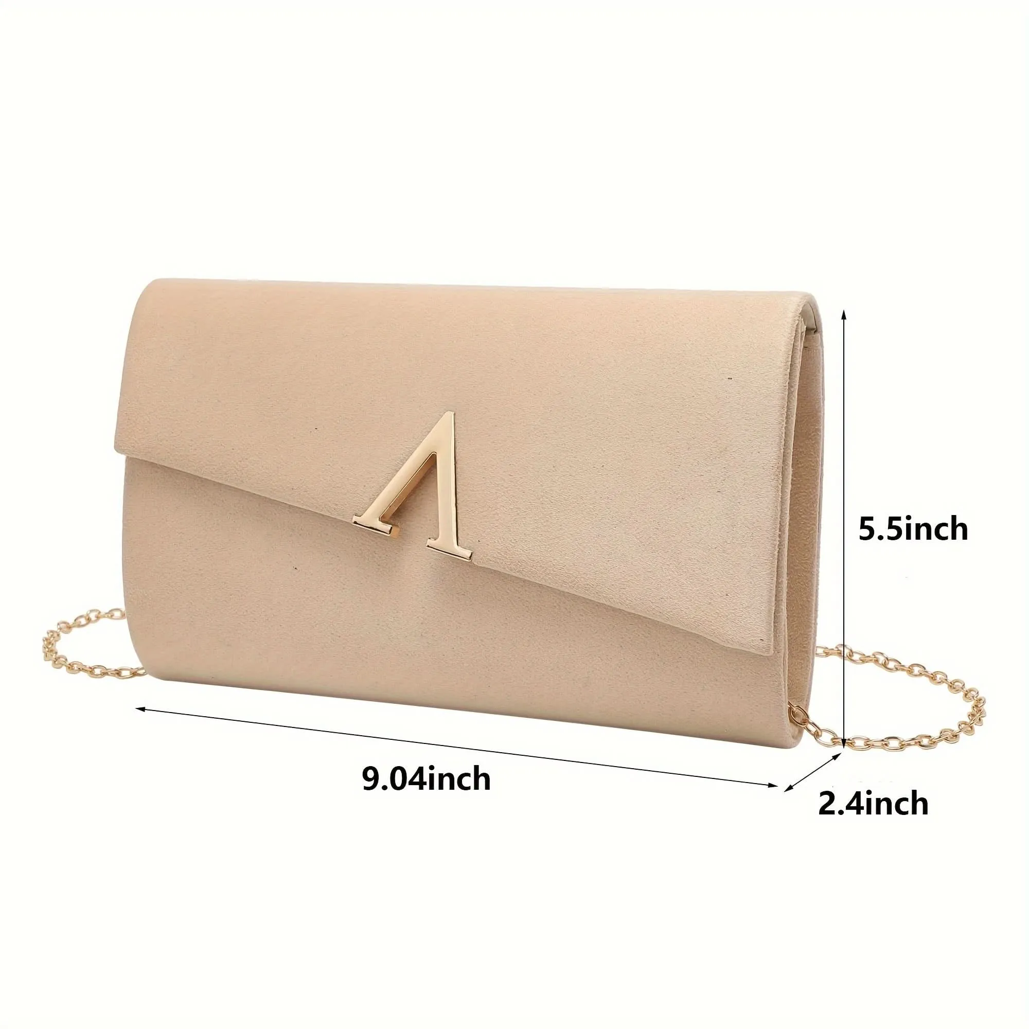 Elegant Evening Clutch, Faux Suede, Lightweight